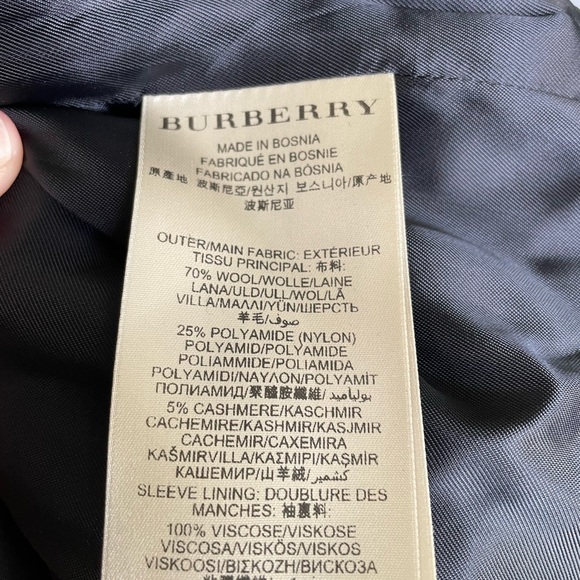 VINTAGE BURBERRY BRIT Banaptes Double Breasted Women's Wool Trench Coat Size 12 - Picture 9 of 16
